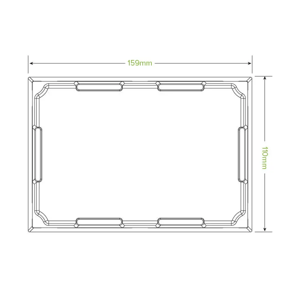 Clear PET Lid To Suit Small BioBoard Sushi Tray - 300/CTN - TEM IMPORTS™