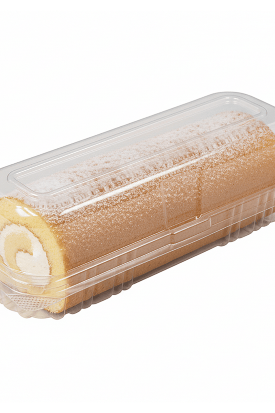 Clear PET Long Roll Plastic Container Hinged Lid - 250/CTN - TEM IMPORTS™