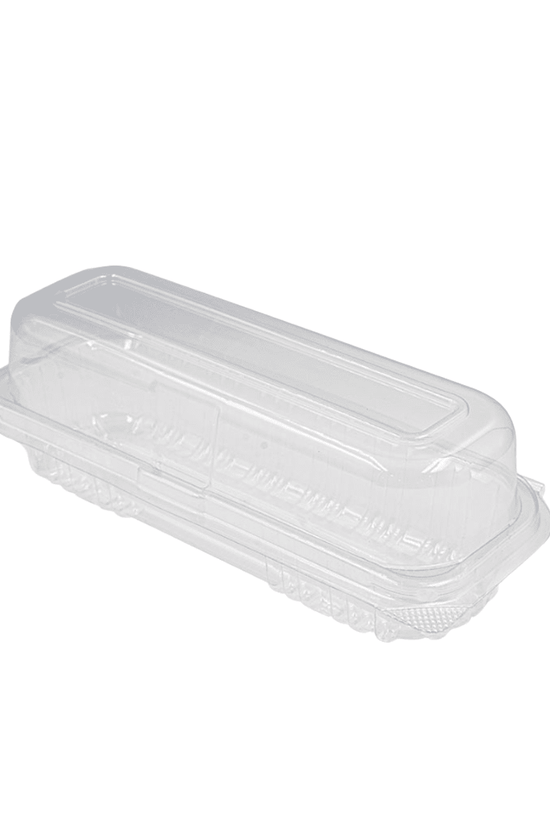 Clear PET Long Roll Plastic Container Hinged Lid - 250/CTN - TEM IMPORTS™
