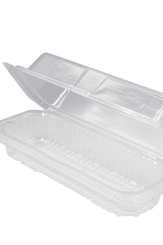 Clear PET Long Roll Plastic Container Hinged Lid - 250/CTN - TEM IMPORTS™