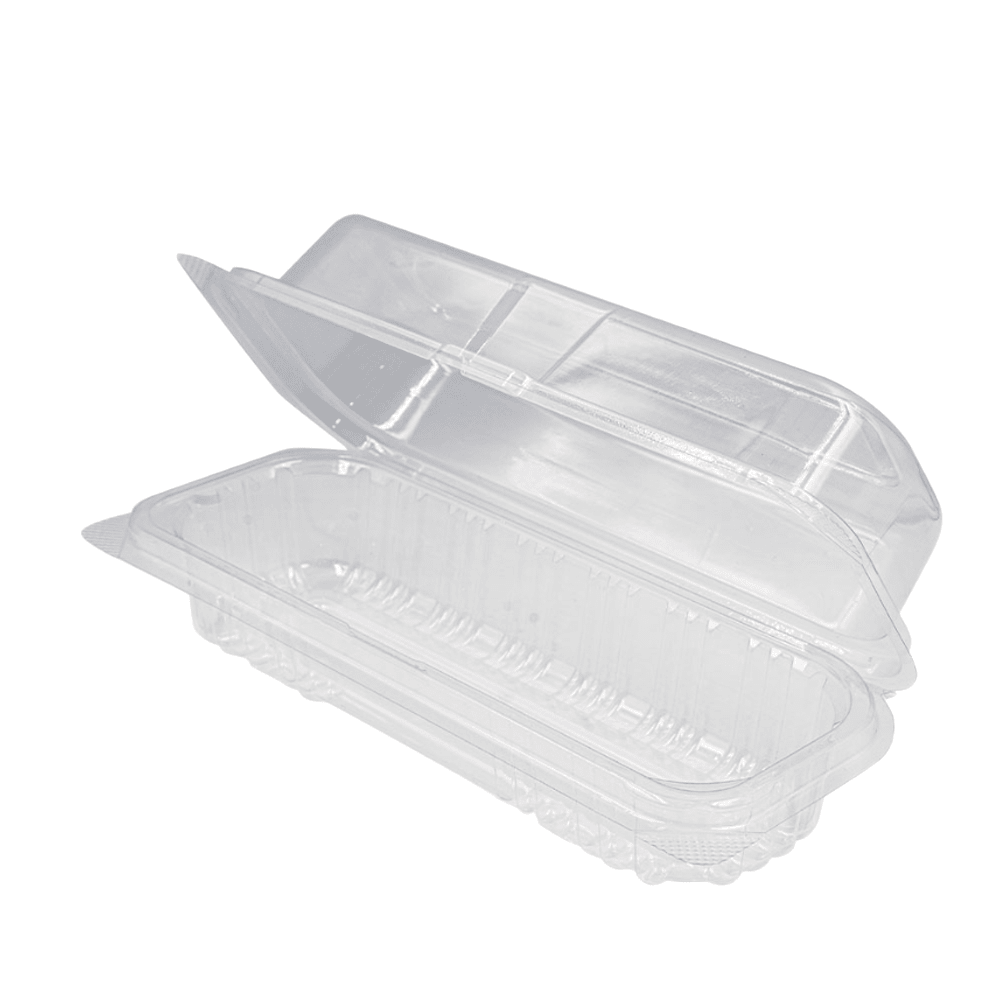 Clear PET Long Roll Plastic Container Hinged Lid - 250/CTN - TEM IMPORTS™