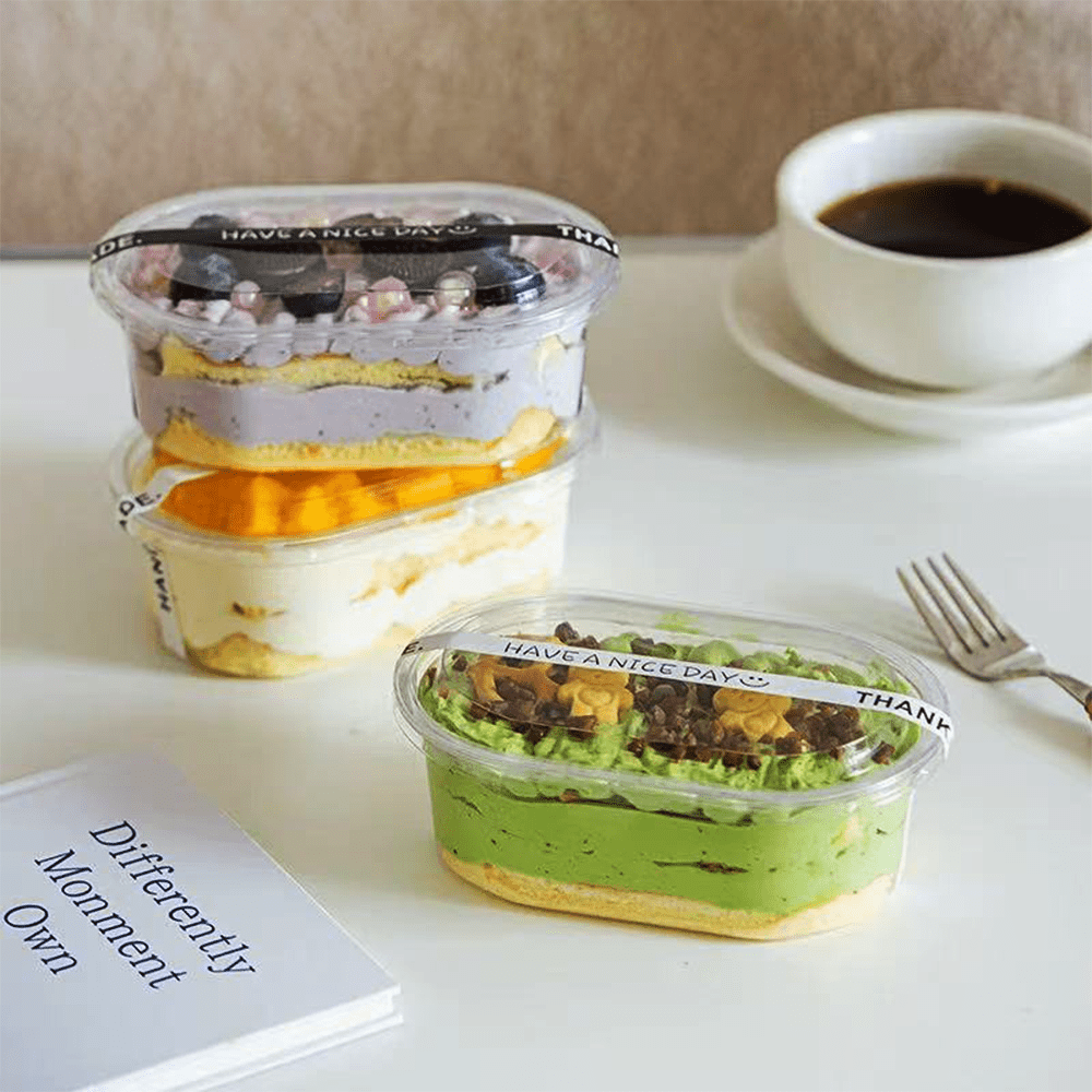 Clear PET Plastic Oval Shape Cake Container With Lid - TEM IMPORTS™