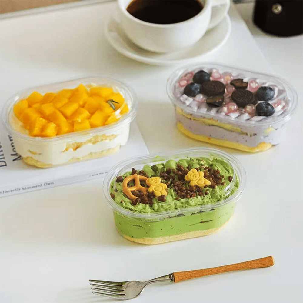 Clear PET Plastic Oval Shape Cake Container With Lid - TEM IMPORTS™