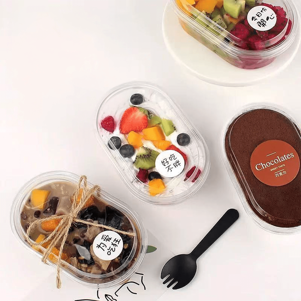 Clear PET Plastic Oval Shape Cake Container With Lid - TEM IMPORTS™