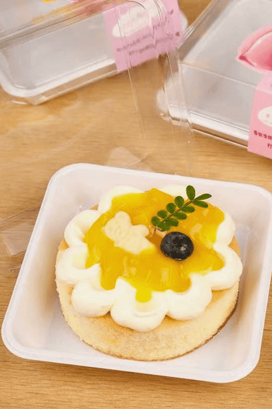 Clear PET Plastic Square Cake Tray With Lid - White - TEM IMPORTS™