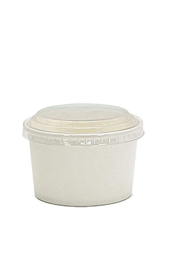 Clear PET Raised Flat Lid To Suit 5oz White Ice Cream Cup - TEM IMPORTS™