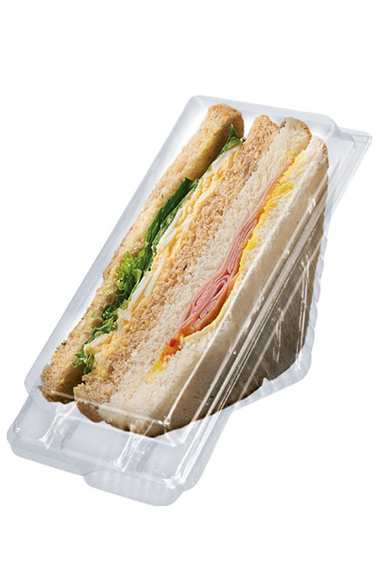 Clear Plastic Sandwich Wedges Hinged Lid Container - Large - TEM IMPORTS™