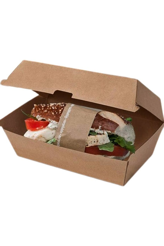 Corrugated Kraft Brown Large Snack Box Clamshell - TEM IMPORTS™