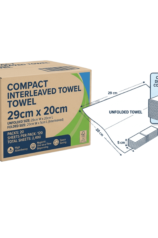 Duro Compact Interleaved Towel 29cm x 20cm - 2400/CTN - TEM IMPORTS™