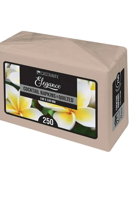 Elegance Cocktail 2 Ply Napkins Quarter Fold Brown - 2000/CTN - TEM IMPORTS™