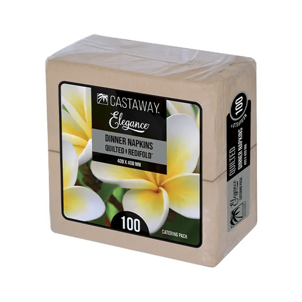 Elegance Dinner Napkins RediFold Brown Kraft 400x400mm - 1000/CTN - TEM IMPORTS™