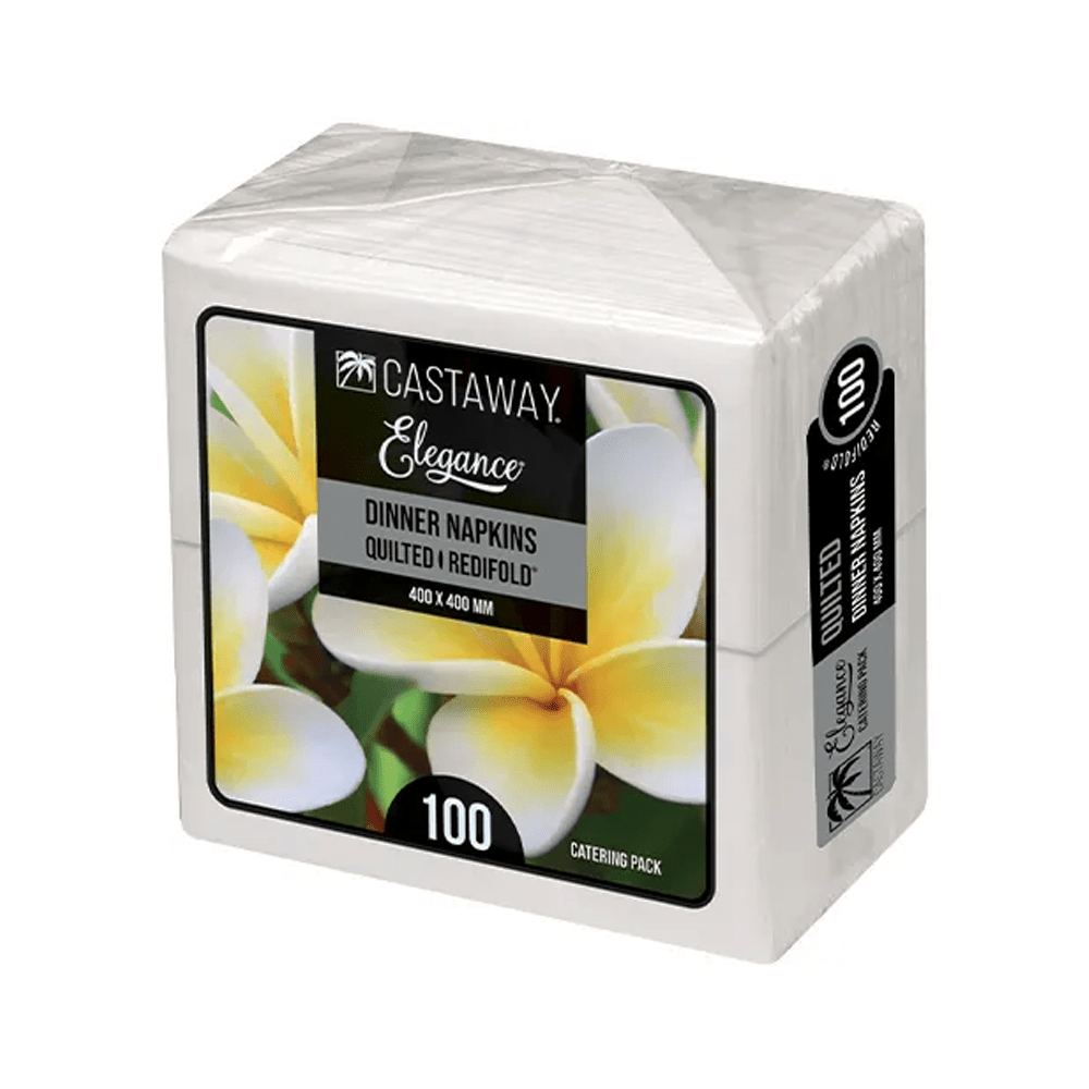 Elegance Dinner Napkins RediFold White 400x400mm - 1000/CTN - TEM IMPORTS™