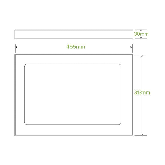 Extra Large BioBoard Catering Tray Window Lid - 50pcs/Ctn - TEM IMPORTS™