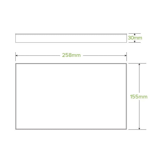 Extra Small BioBoard Catering Tray No Window Lid - 100pcs/Ctn - TEM IMPORTS™