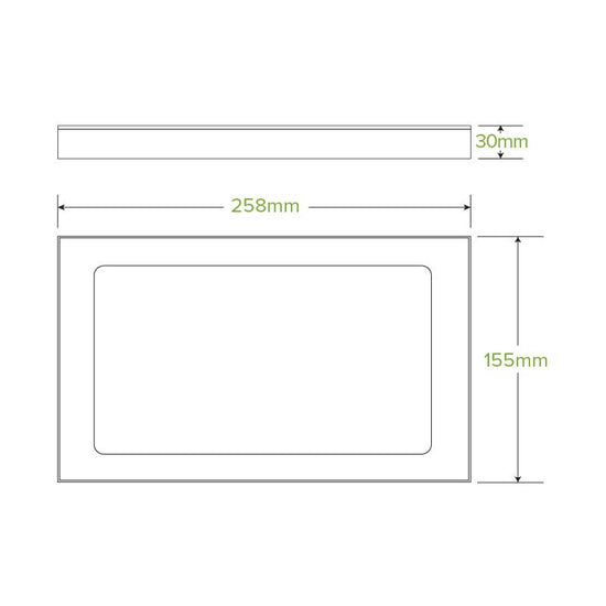 Extra Small BioBoard Catering Tray Window Lid - 100pcs/Ctn - TEM IMPORTS™
