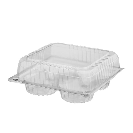 Four Muffin Pack Clearview Hinged Lid Container - 200/CTN