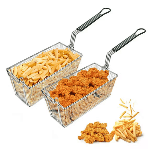 Fry Basket Rectangle With Green PVC Handle - TEM IMPORTS™