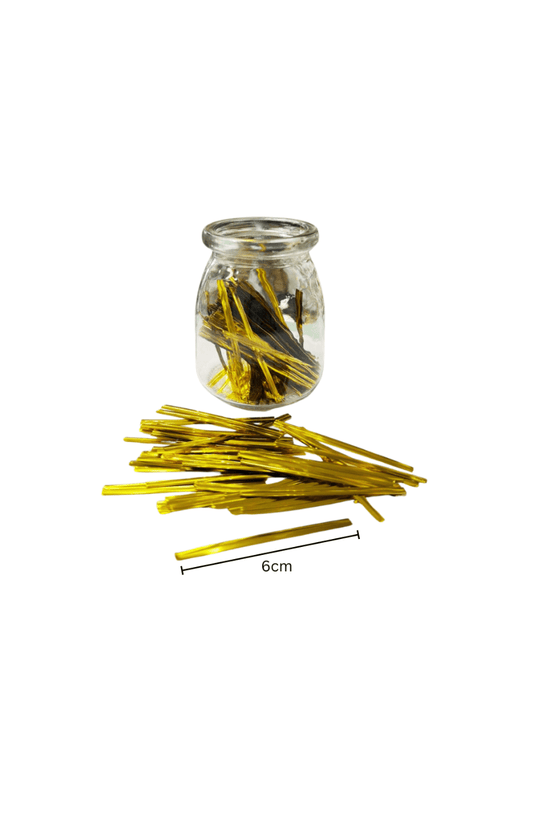 Gold Metallic Twist Tie 60mm - 500/PKT - TEM IMPORTS™