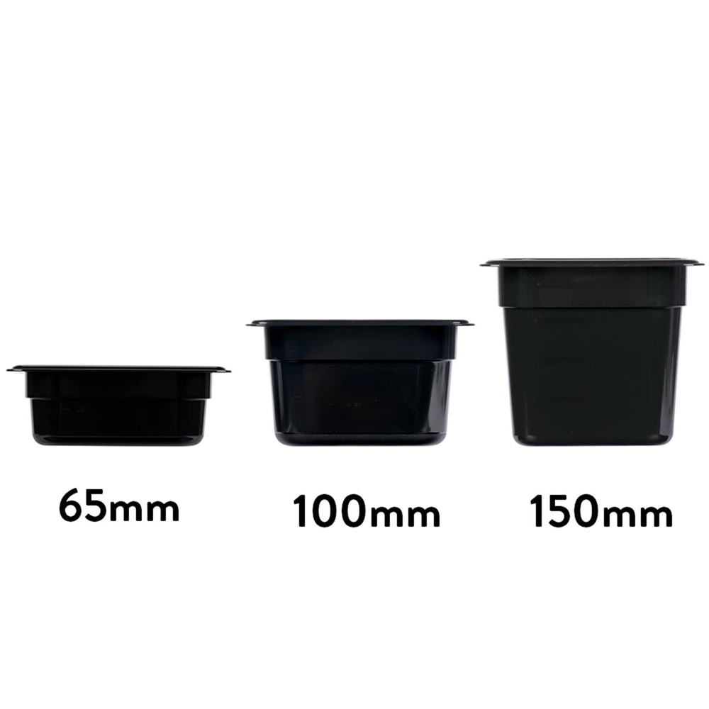 Chảo hấp 1/2 inch bằng nhựa Polycarbonate màu đen - 65mm