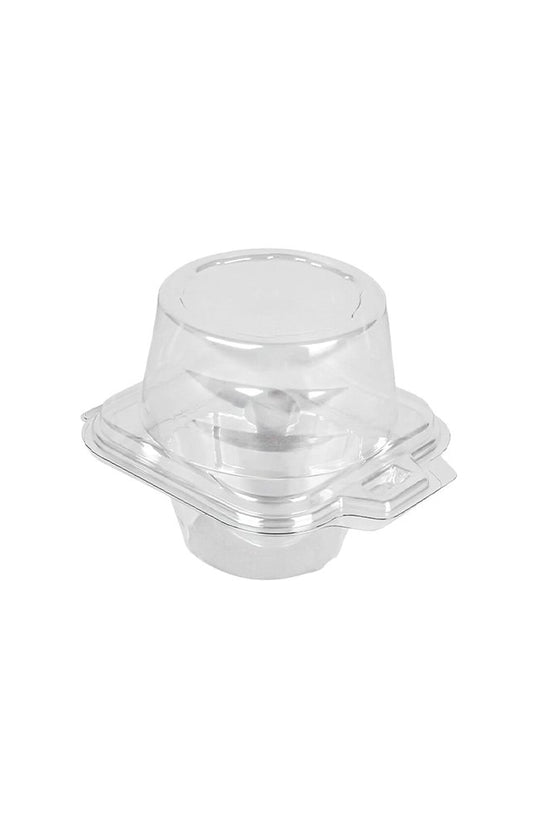 Individual Clear PET CupCake Hinged Lid Holder - TEM IMPORTS™
