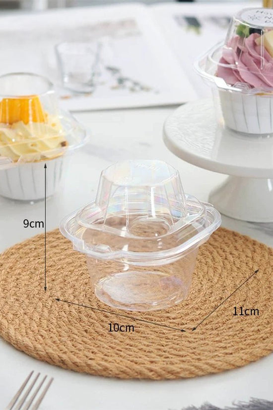Individual Clear PET CupCake Hinged Lid Holder - TEM IMPORTS™