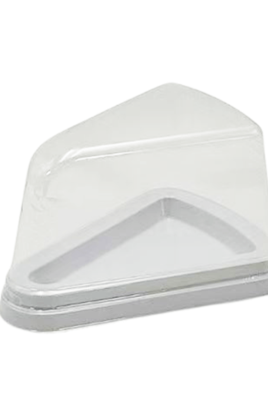 Individual Medium White High Triangle Slice Cake With Lid - TEM IMPORTS™