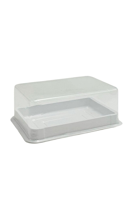 Individual Small White Rectangular Cake Container With Lid - TEM IMPORTS™