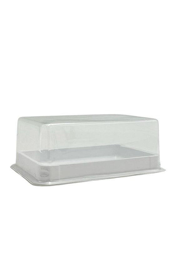 Individual Small White Rectangular Cake Container With Lid - TEM IMPORTS™