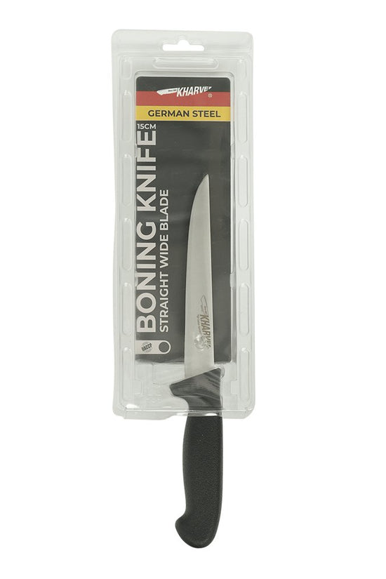KH Kharve® Boning Knife Straight & Wide Blade 150mm - Black - TEM IMPORTS™