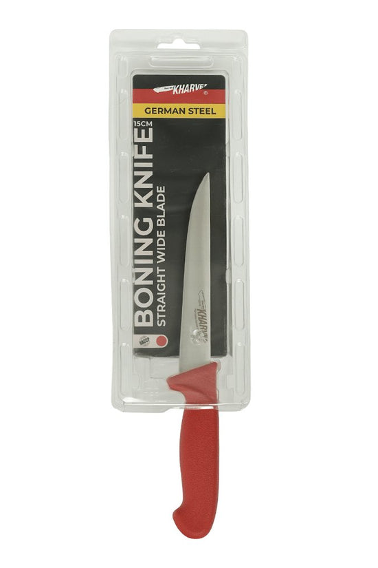 KH Kharve® Boning Knife Straight & Wide Blade 150mm - Red - TEM IMPORTS™