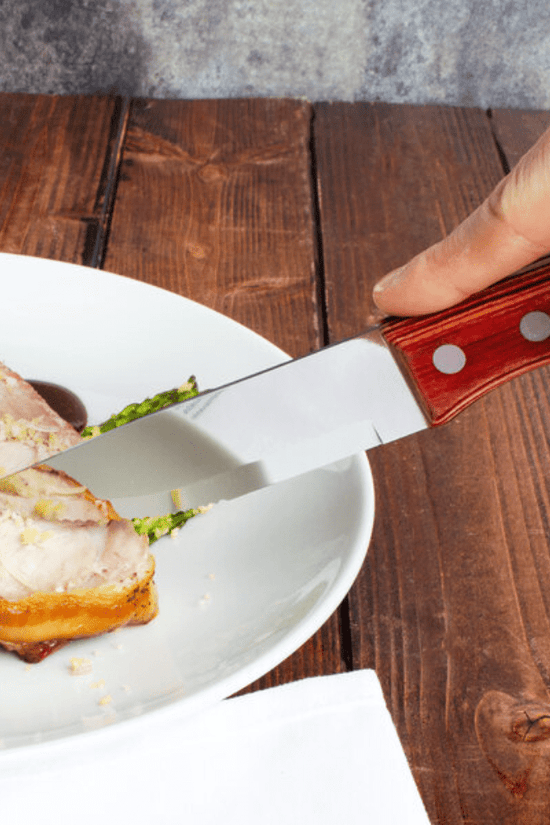 KH Kharve® Pakkawood Jumbo Steak Knife Red - Pack of 12 - TEM IMPORTS™