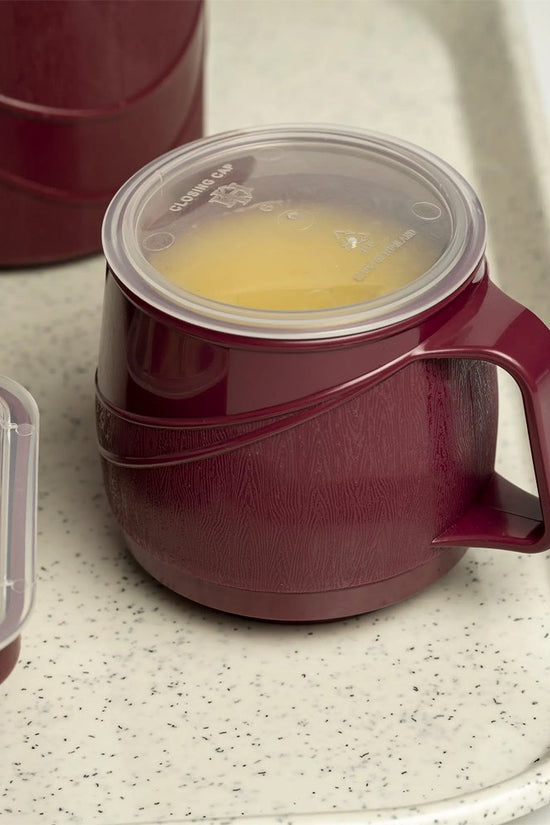 KH Moderne Insulated Single Handle Mug Burgundy 250mL #32 (Box 24) - TEM IMPORTS™