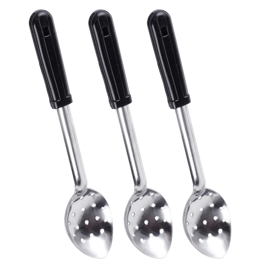 KH Serving Spoon Black Handle Perforated Stainless Steel - TEM IMPORTS™