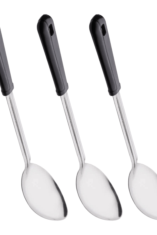 KH Serving Spoon Black Handle Plain Stainless Steel - TEM IMPORTS™
