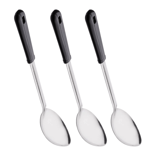 KH Serving Spoon Black Handle Plain Stainless Steel - TEM IMPORTS™