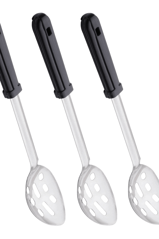 KH Serving Spoon Black Handle Slotted Stainless Steel - TEM IMPORTS™