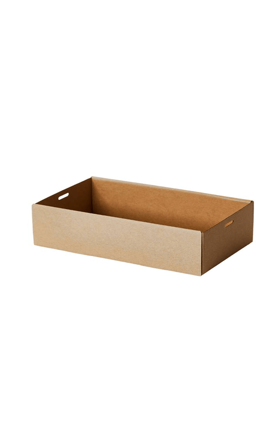 Kraft Corrugated Rectangle Catering Tray Small *H50 - 100/CTN - TEM IMPORTS™