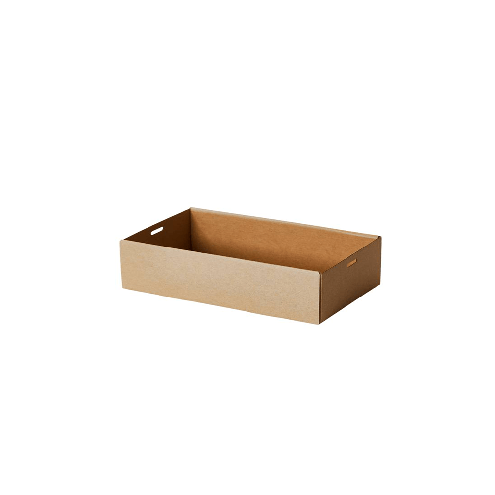 Kraft Corrugated Rectangle Catering Tray Small *H50 - 100/CTN - TEM IMPORTS™