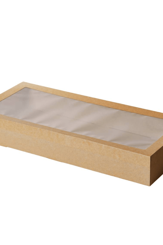 Kraft Rectangle Catering Tray Window Lid - Suit Large Tray - TEM IMPORTS™