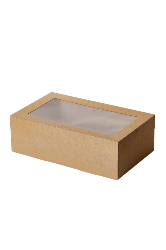 Kraft Rectangle Catering Tray Window Lid - Suit Small Tray - TEM IMPORTS™