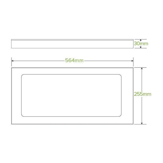 Large BioBoard Catering Tray Window Lid - 50pcs/Ctn - TEM IMPORTS™