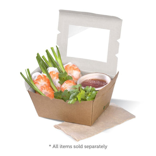 Large BioBoard Lunch Box With Window - 200pcs/Ctn - TEM IMPORTS™