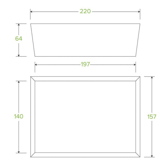 Large BioBoard Lunch Box With Window - 200pcs/Ctn - TEM IMPORTS™