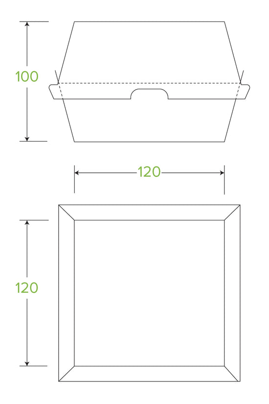 Large Burger BioBoard White Box - 150pcs/Ctn - TEM IMPORTS™