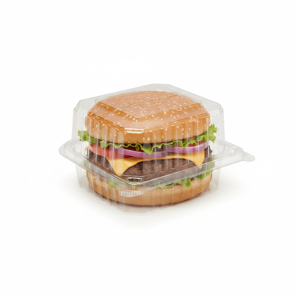 Large Burger Box Raised Hinged Lid - 300/CTN - TEM IMPORTS™