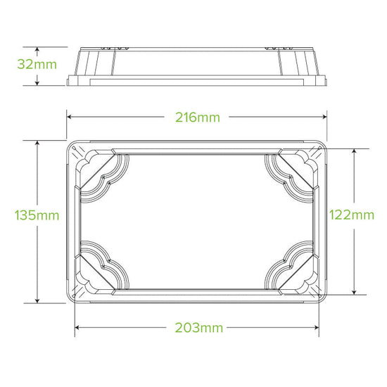 Large PLA Sushi Tray Lid - 600pcs/Ctn - TEM IMPORTS™