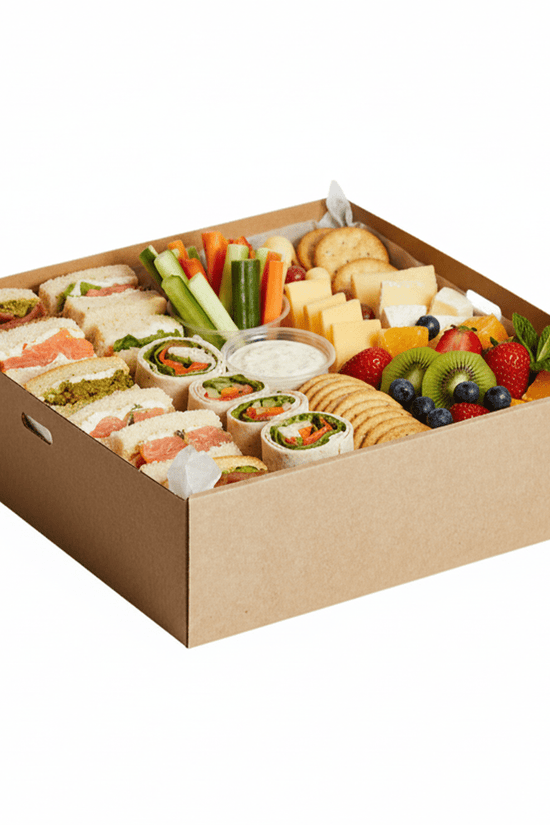 Large Square Kraft Corrugated Catering Tray - 100/CTN - TEM IMPORTS™