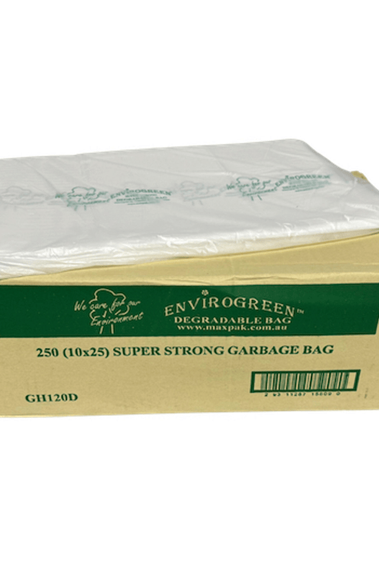 MaxValu Degradable 120L Heavy Duty Bin Liners Clear - 250/CTN - TEM IMPORTS™