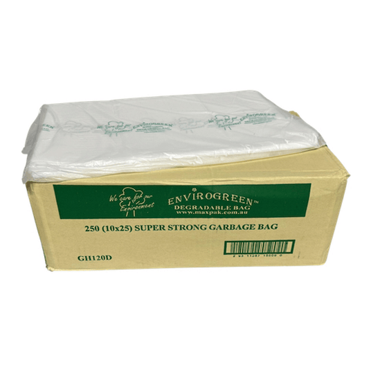MaxValu Degradable 120L Heavy Duty Bin Liners Clear - 250/CTN - TEM IMPORTS™