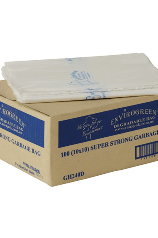 MaxValu Degradable 240L Heavy Duty Bin Liners Clear - 100/CTN - TEM IMPORTS™